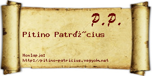 Pitino Patrícius névjegykártya